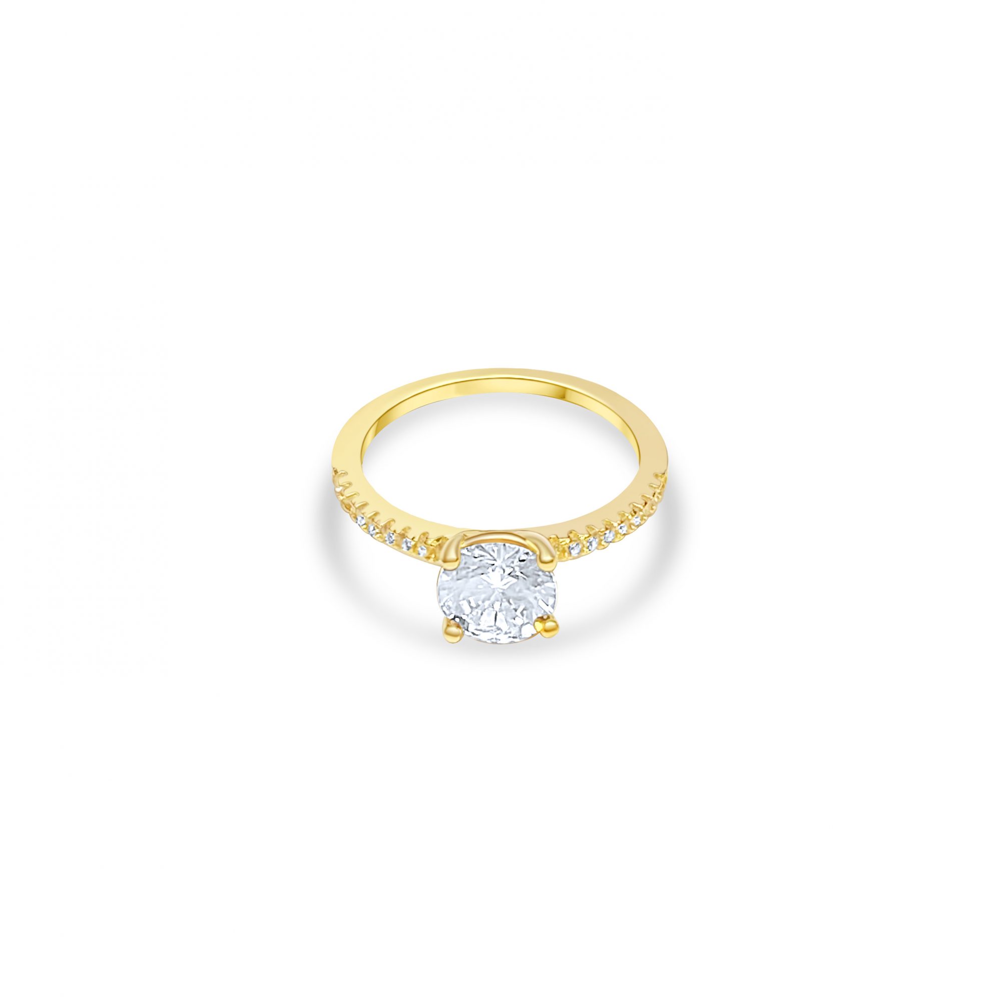 Gold plated ring with zircon stones