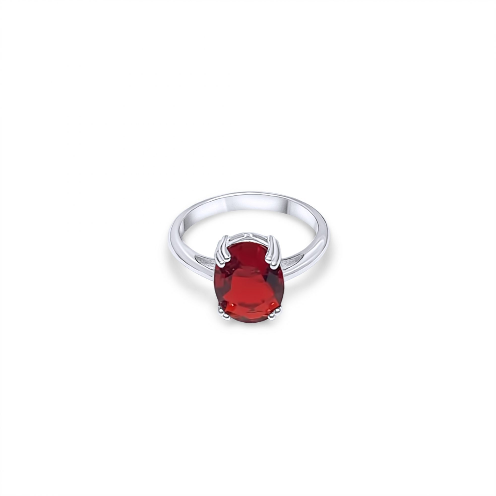 Silver ring with ruby stone