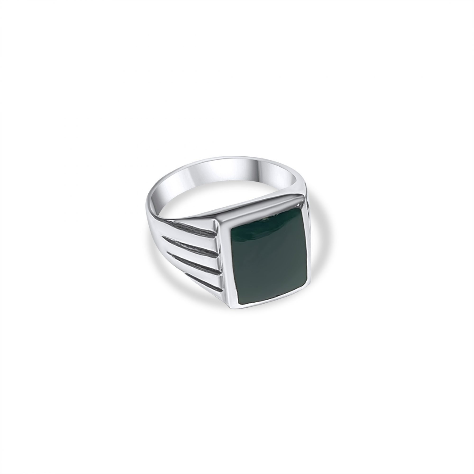 Silver ring with agate stone