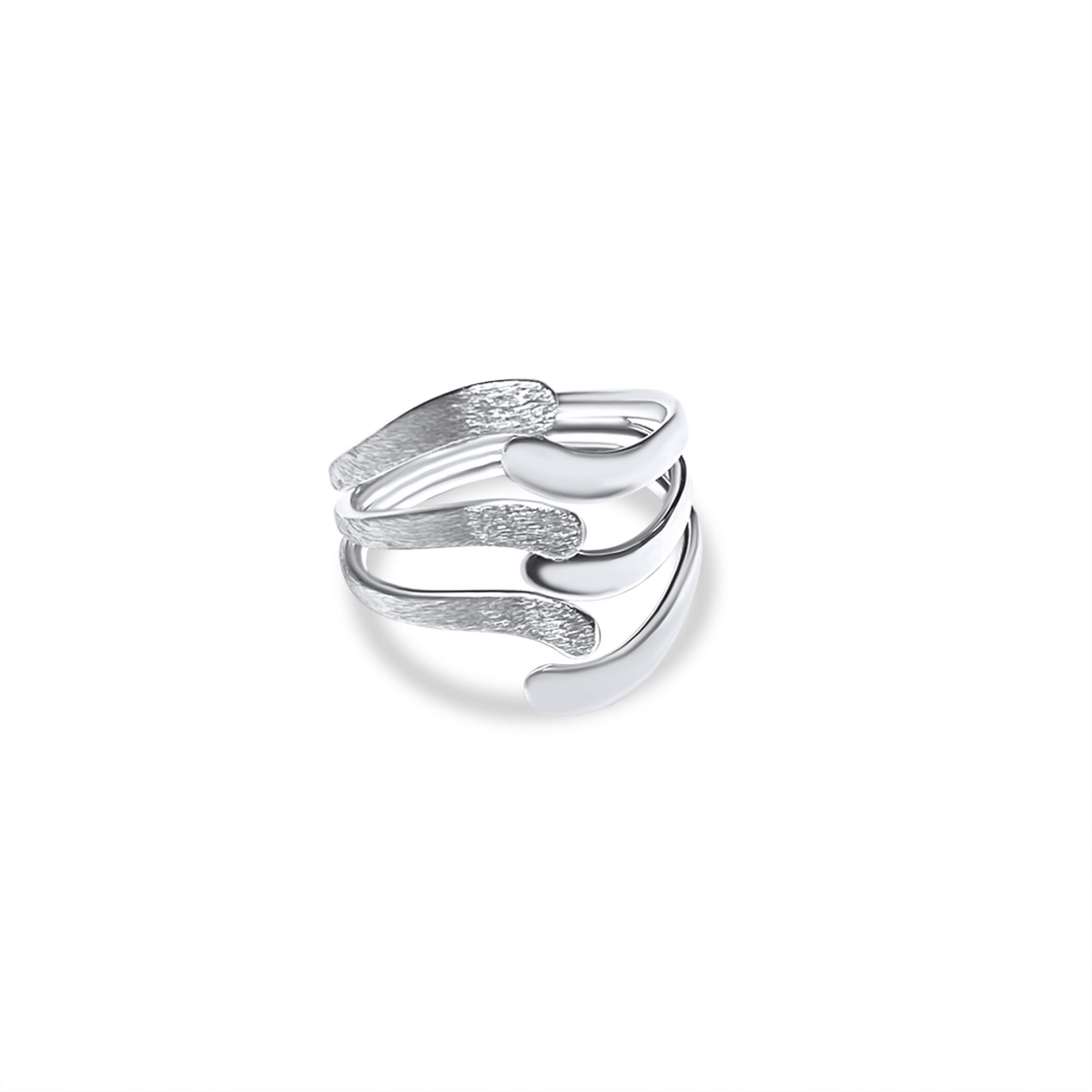 Silver polished-mat ring