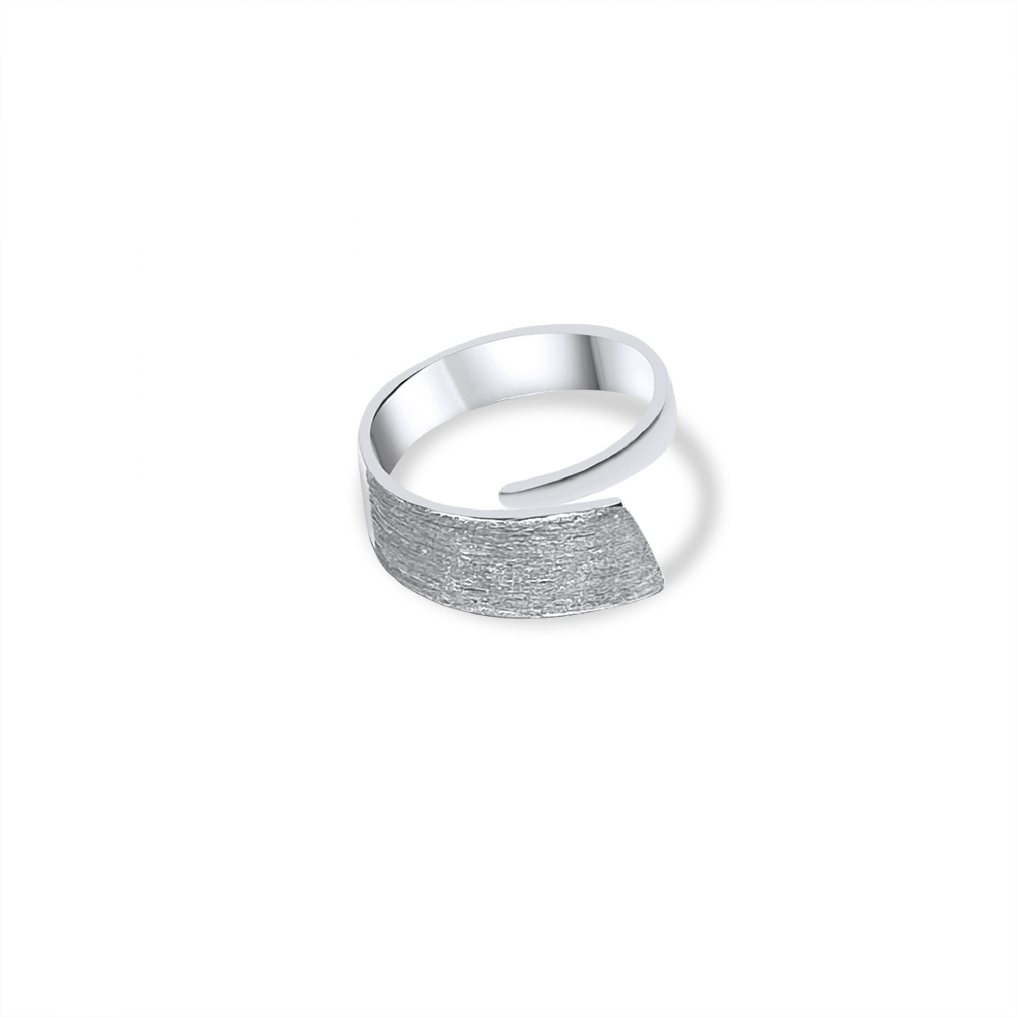 Silver polished-mat ring