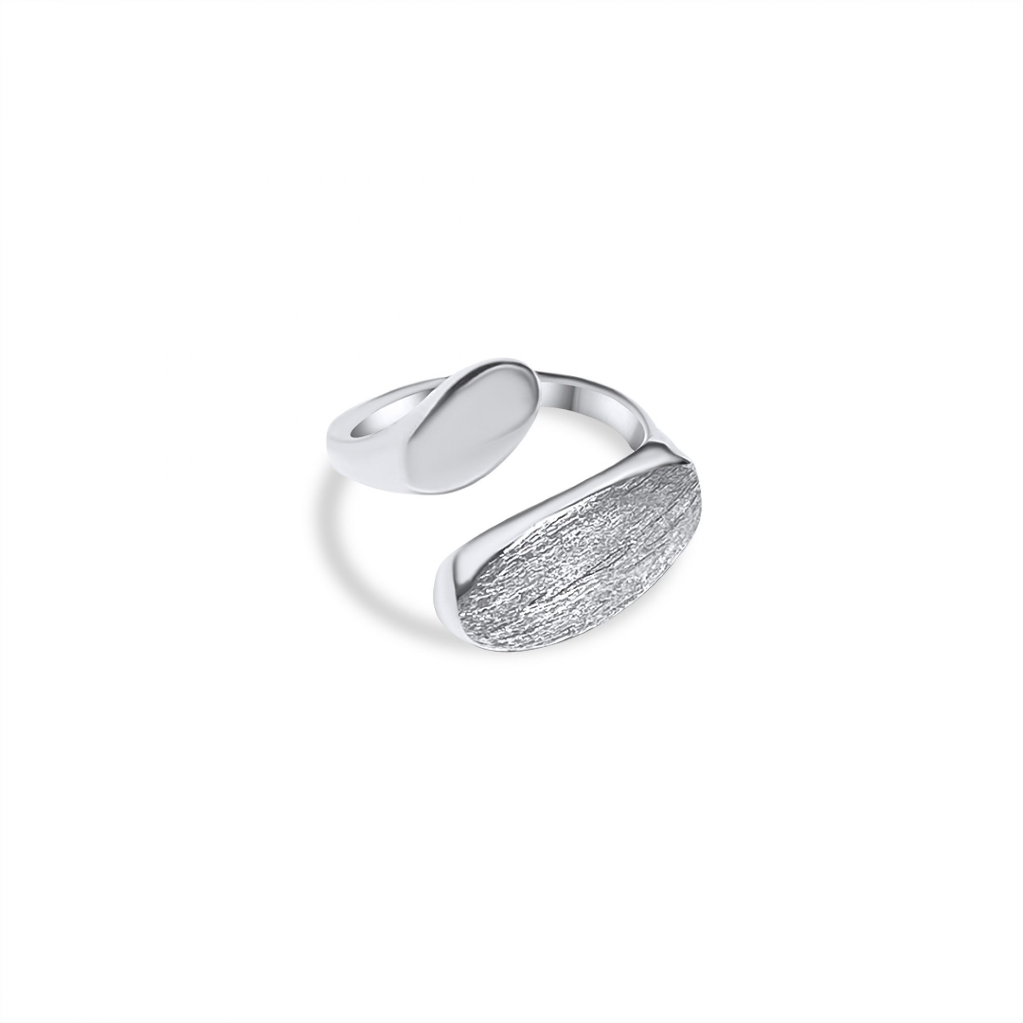 Silver polished-mat ring