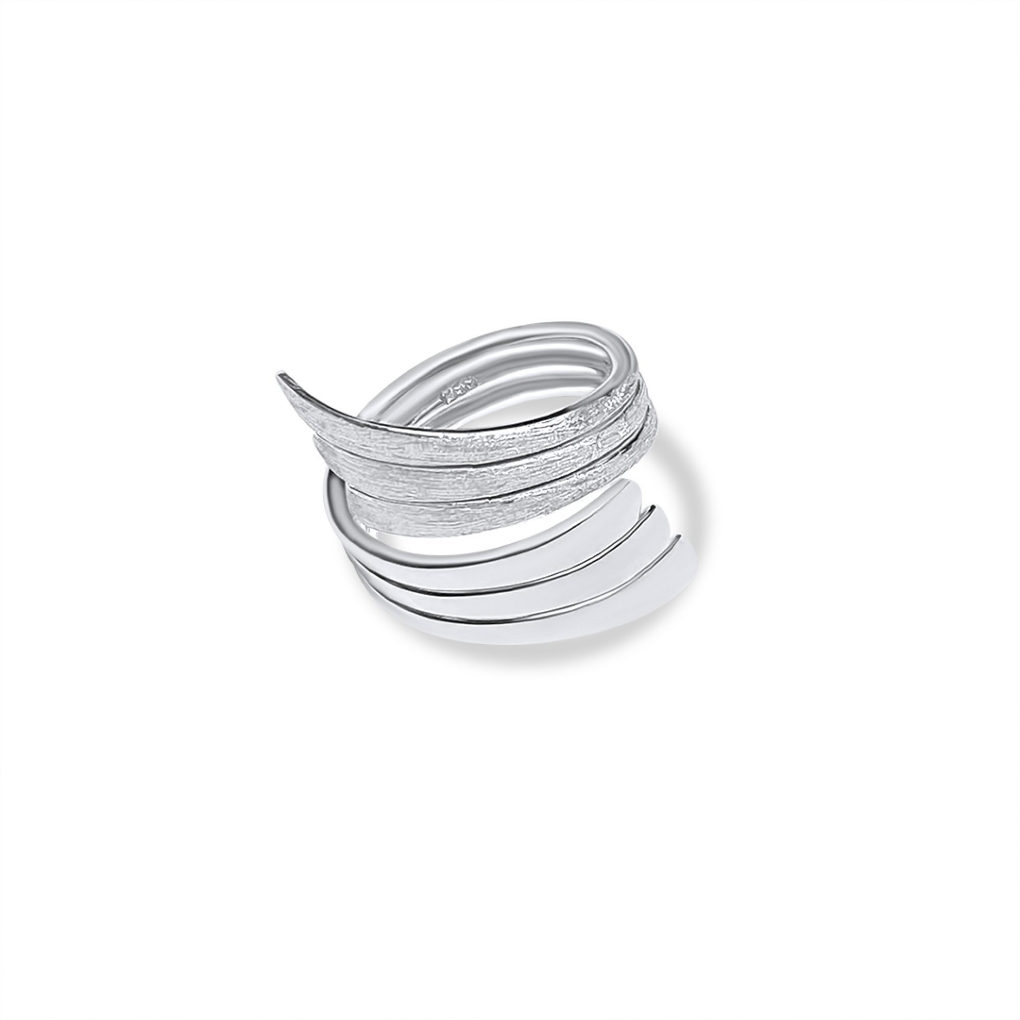 Silver polished-mat ring