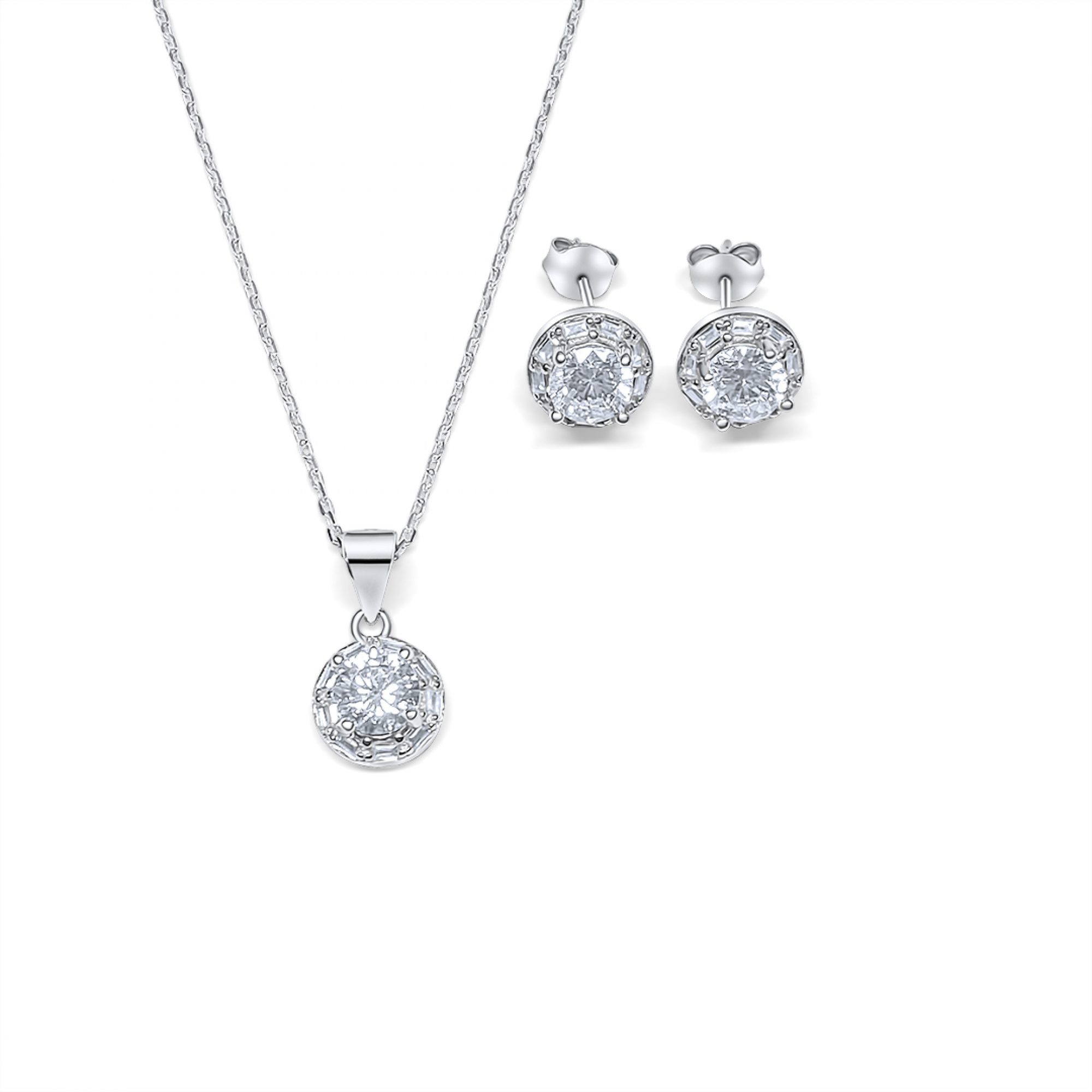 Set with zircon stones