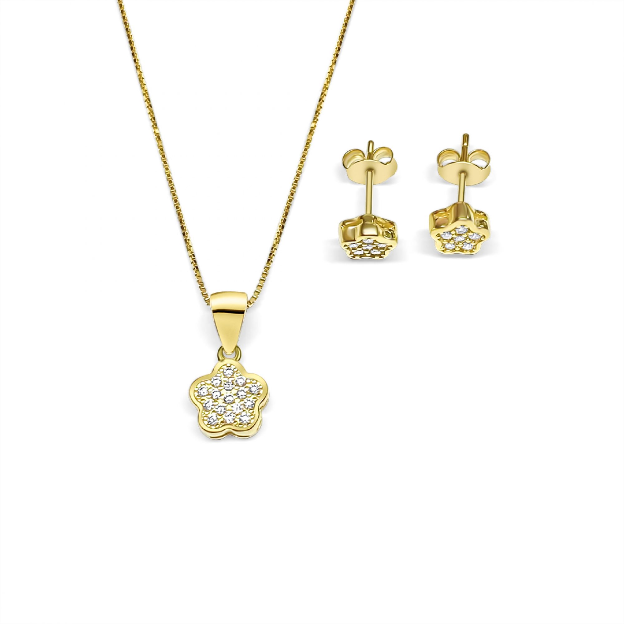 Gold plated set with zircon stones