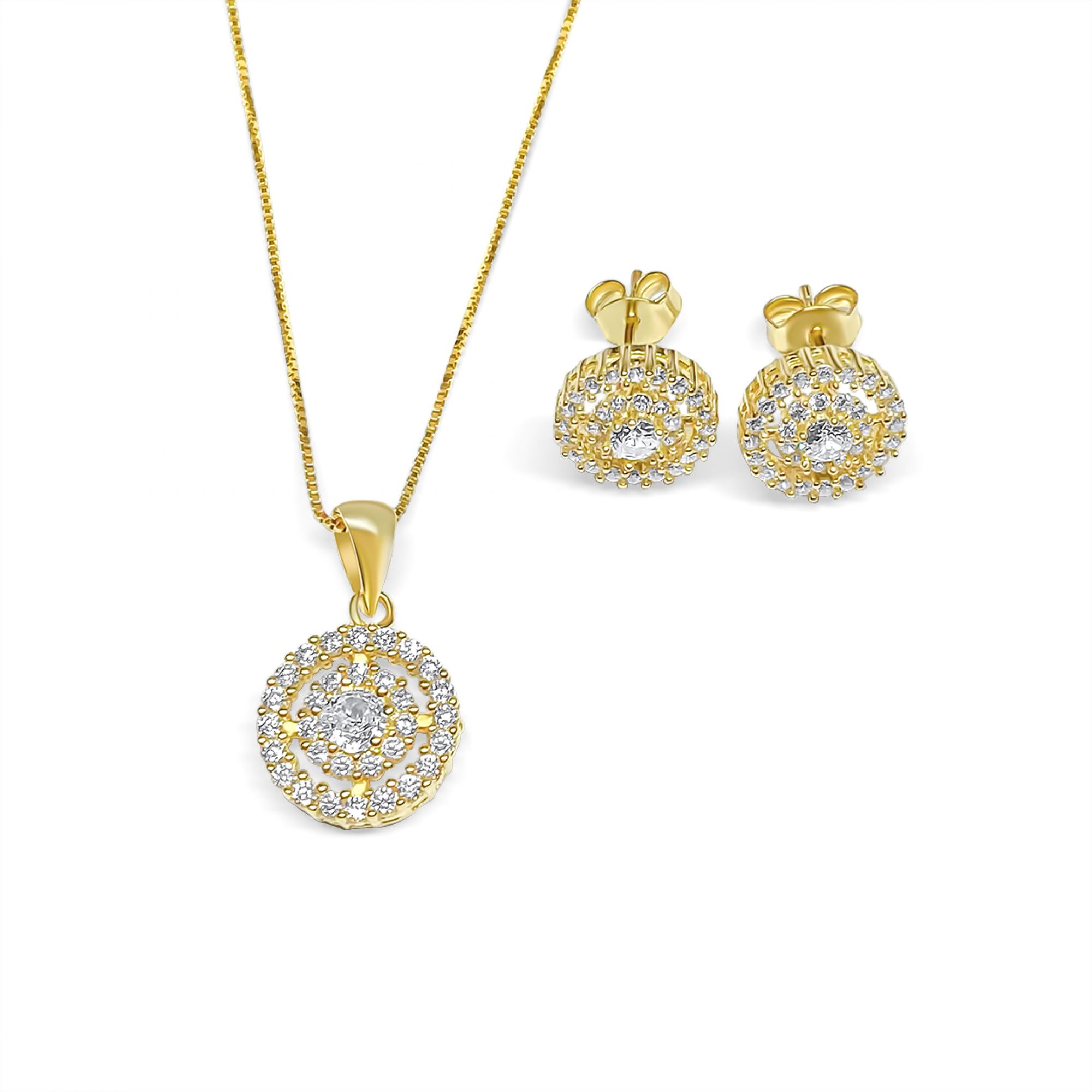 Gold plated set with zircon stones