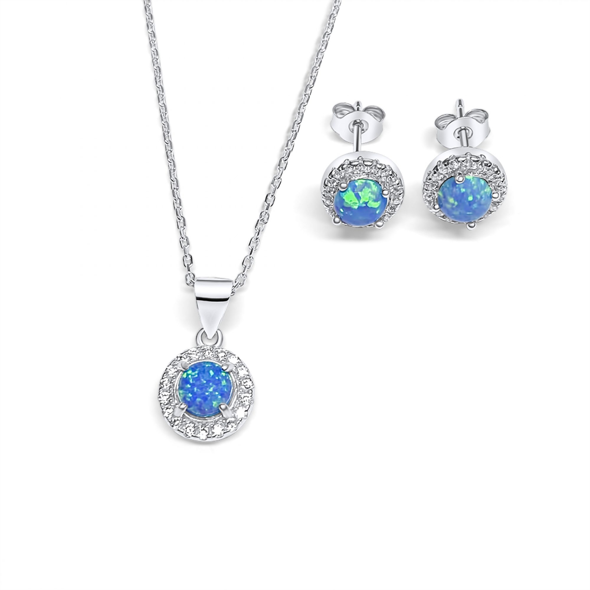 Set with opal and zircon stones