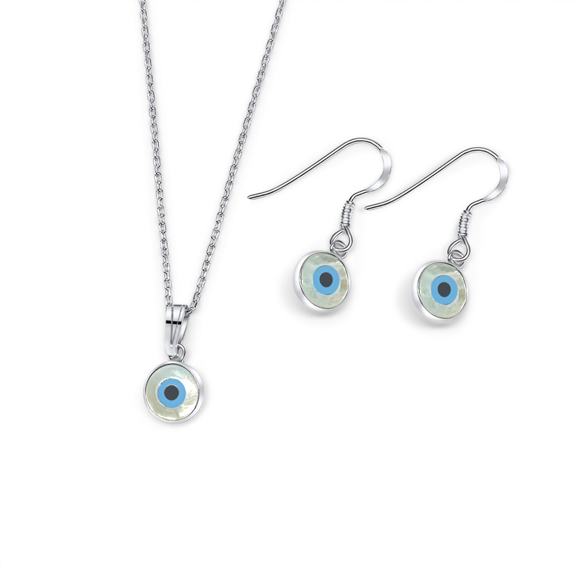 Evil eye set with mother of pearl 