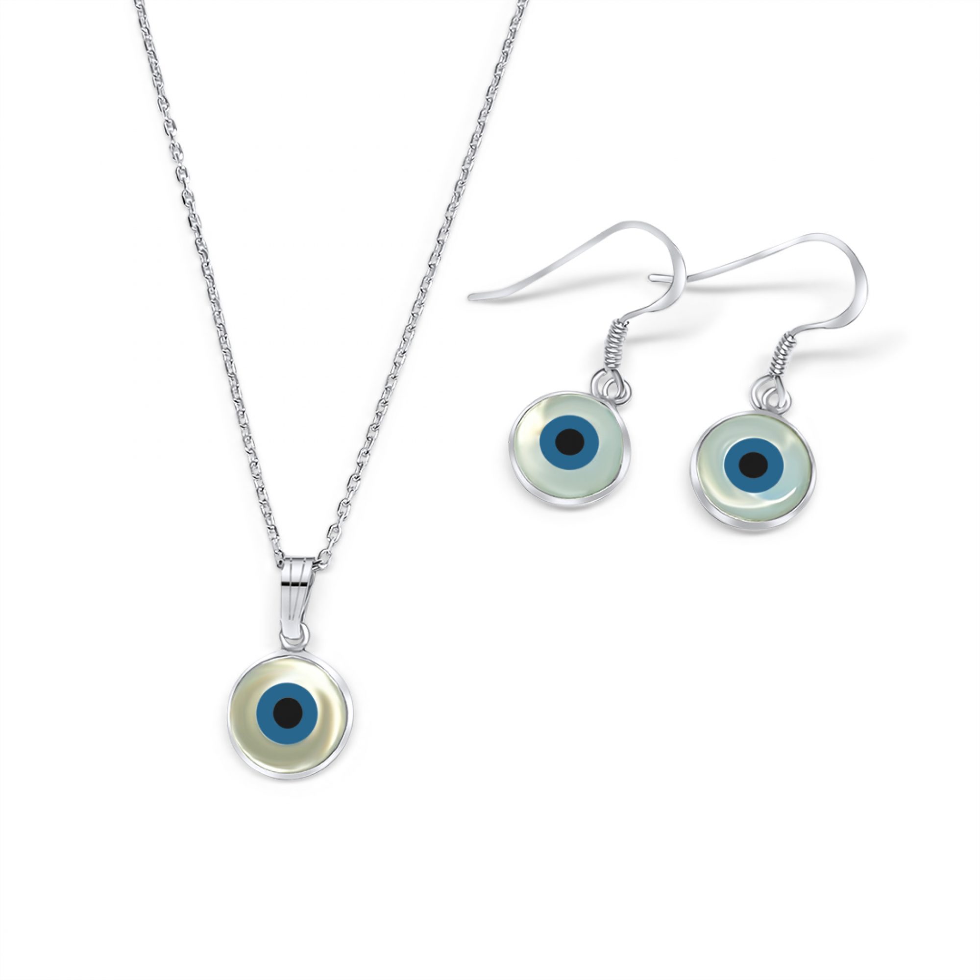 Evil eye set with mother of pearl 