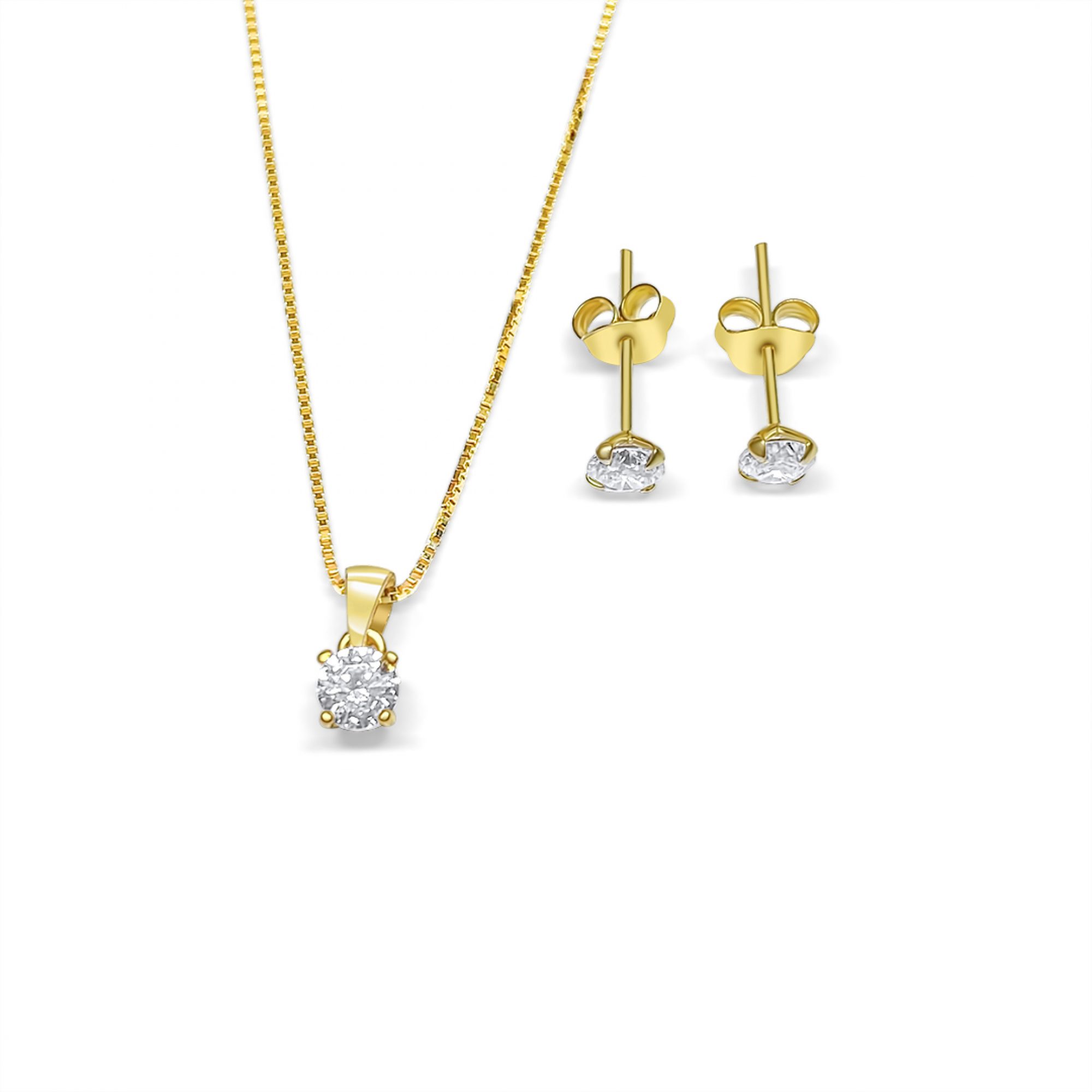 Gold plated set with zircon stones