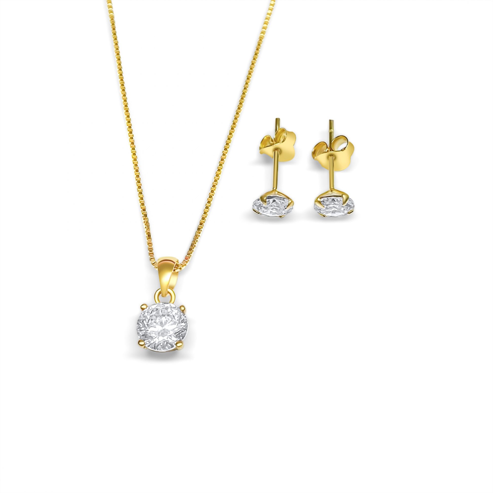 Gold plated set with zircon stones