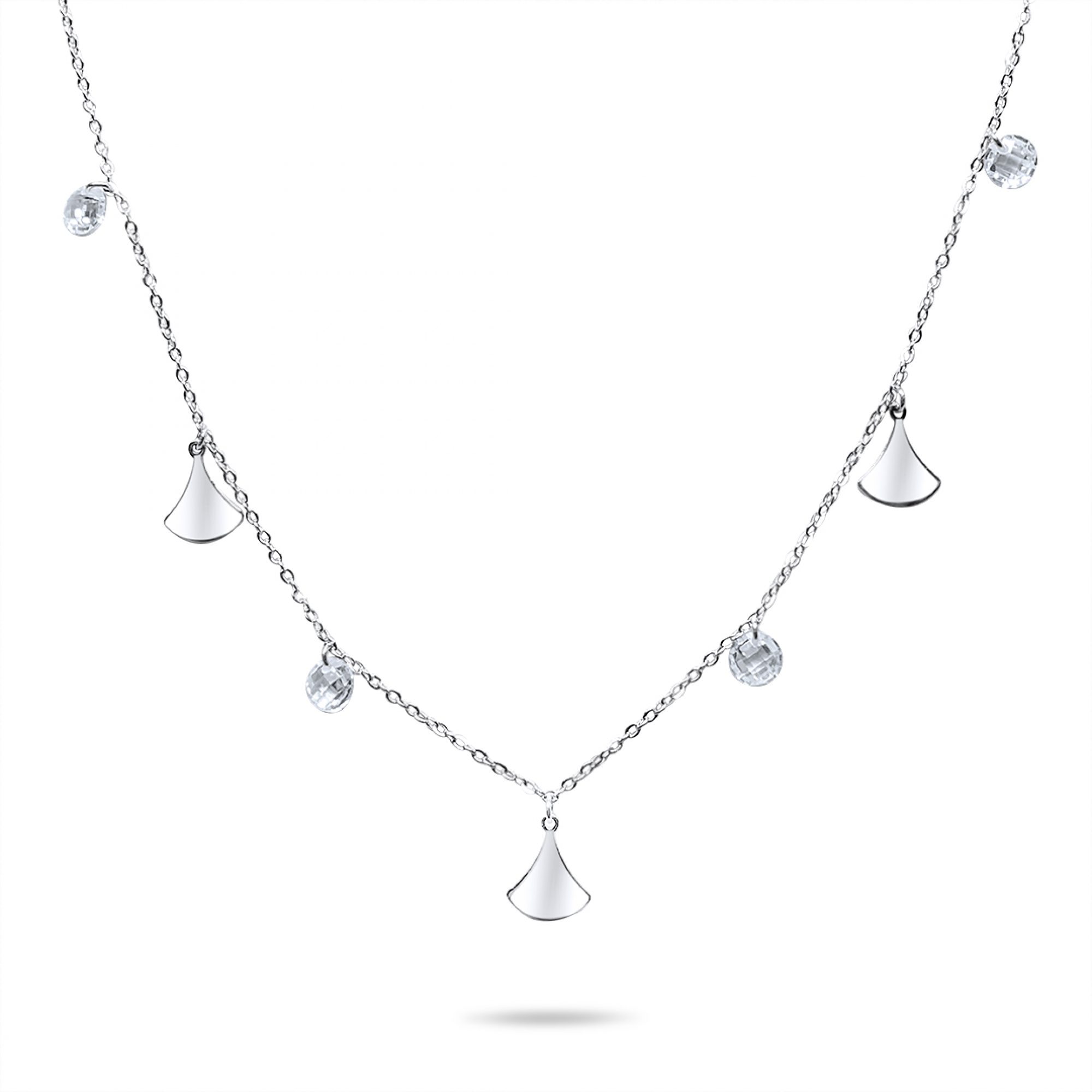 Silver necklace with zircon stones