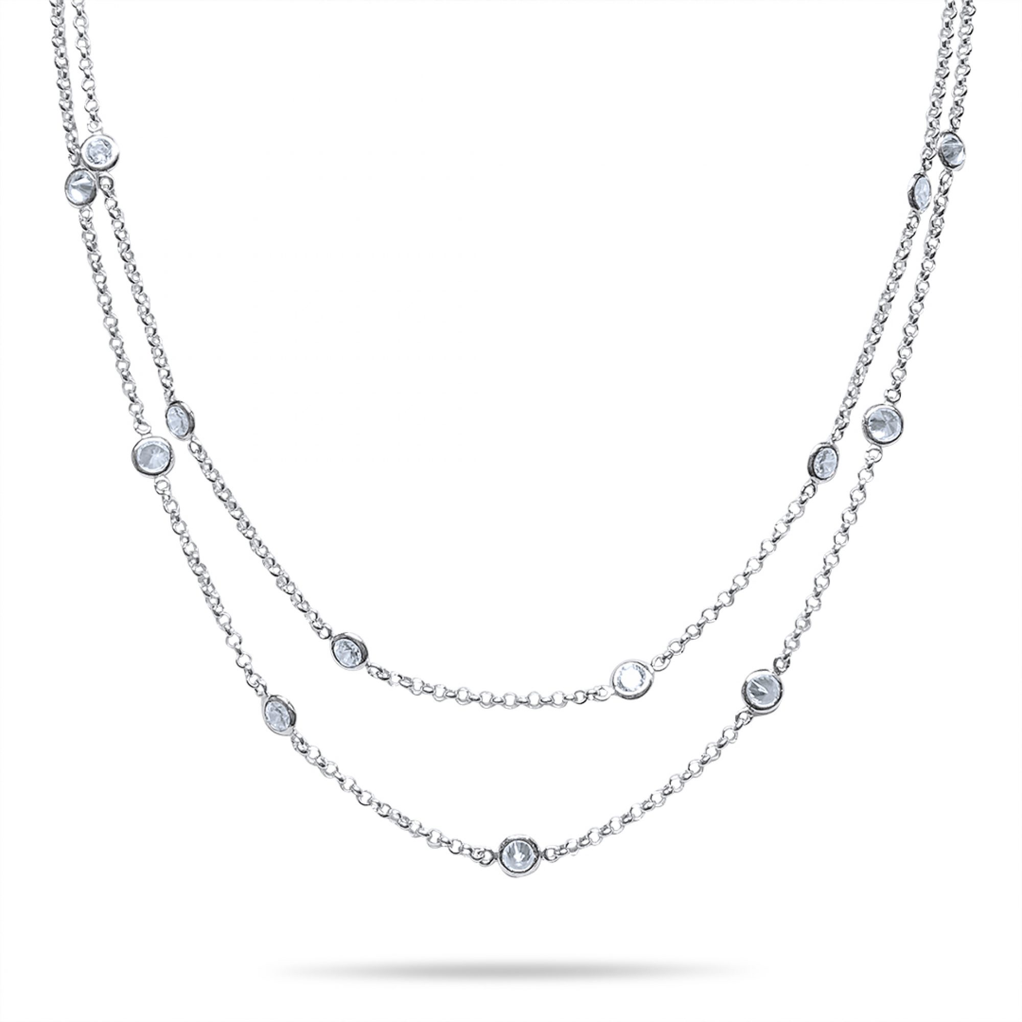 Double necklace with zircon stones