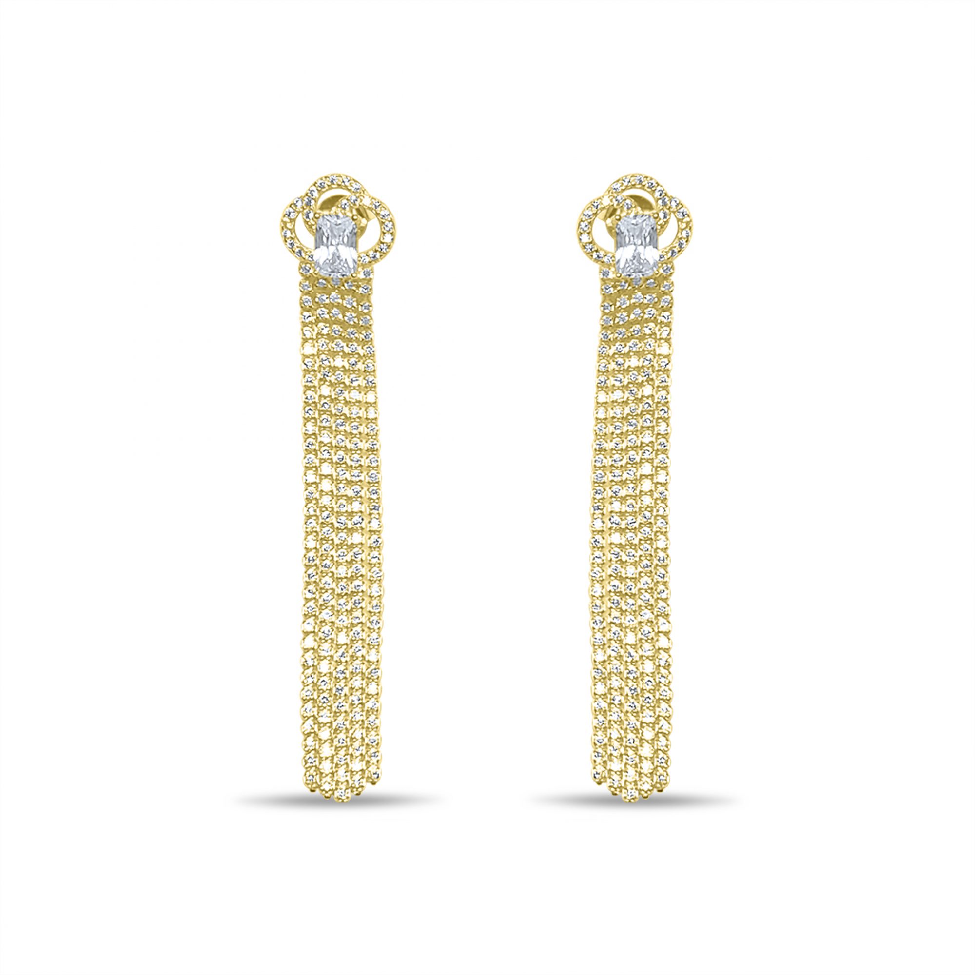 Gold plated earrings with zircon stones