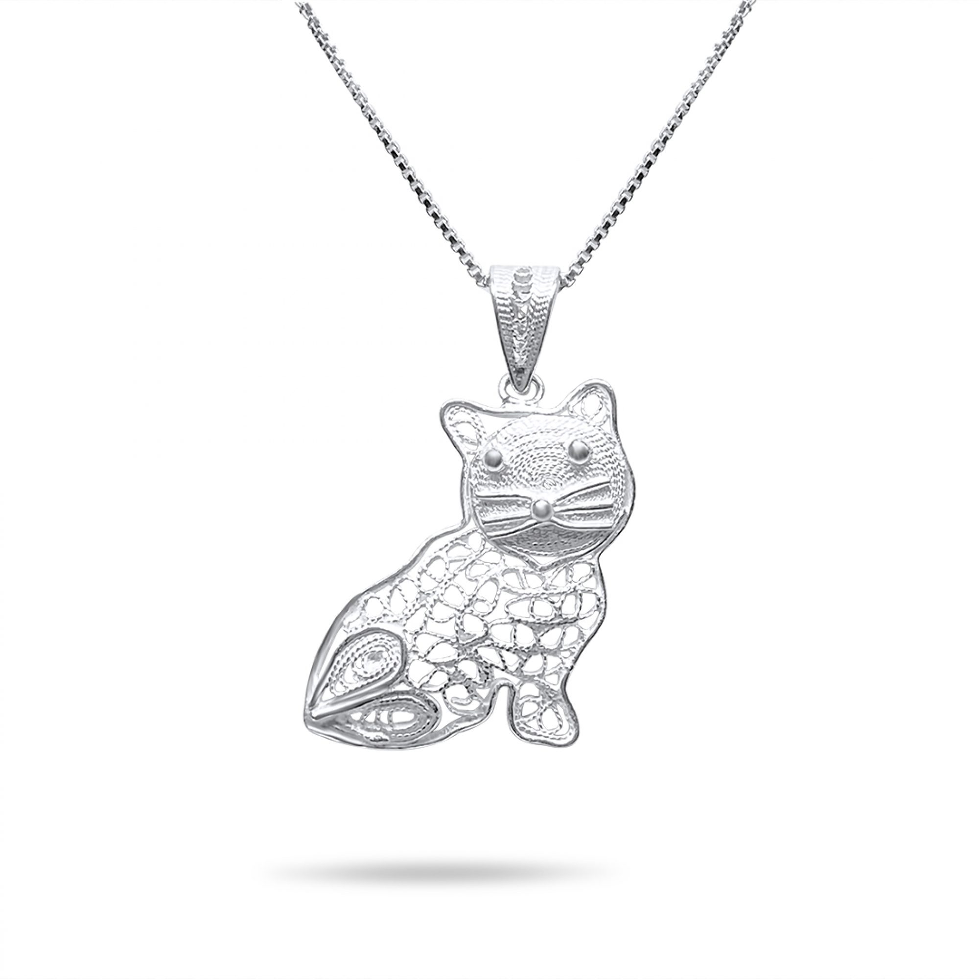 Filigree cat necklace