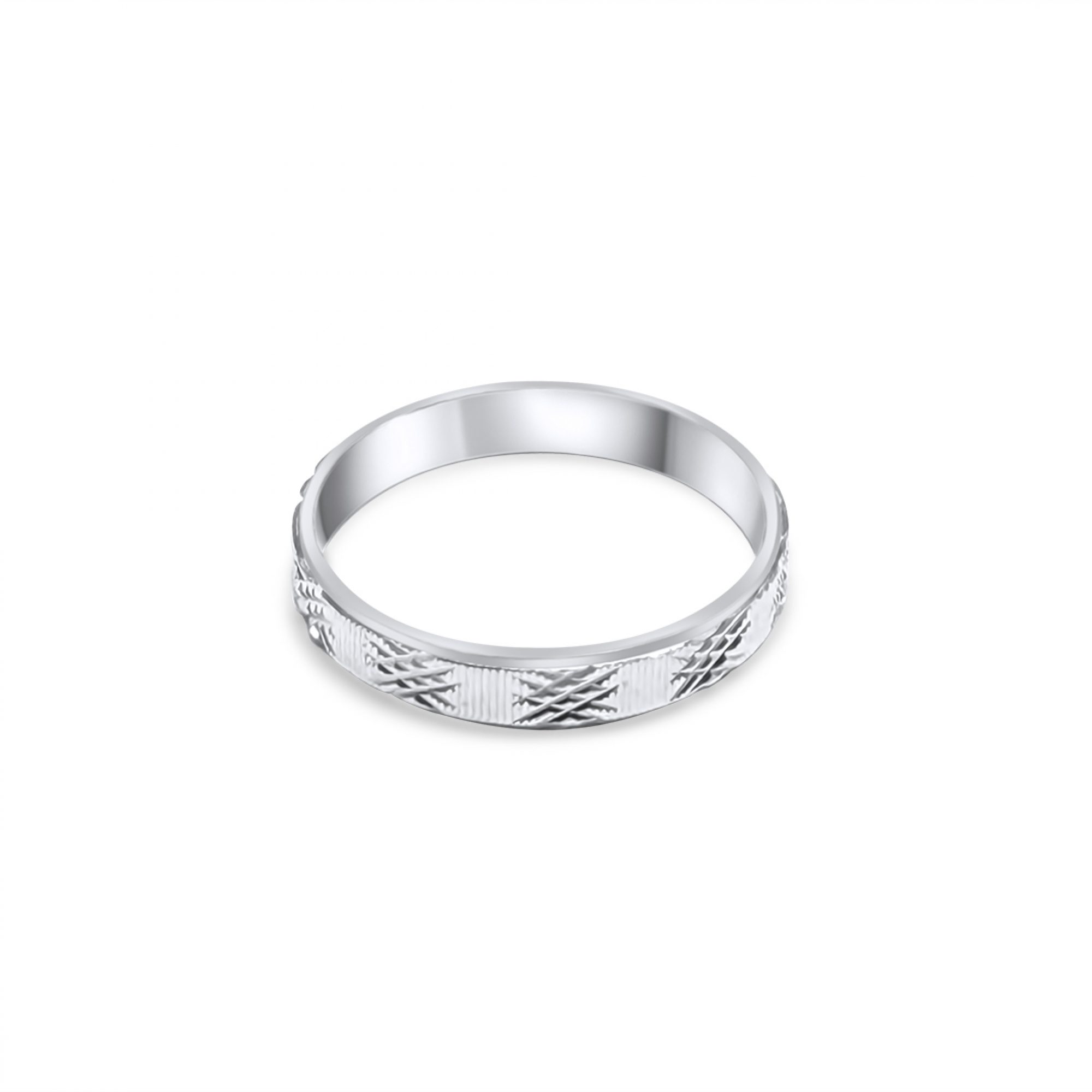 Engraved silver band ring 3mm