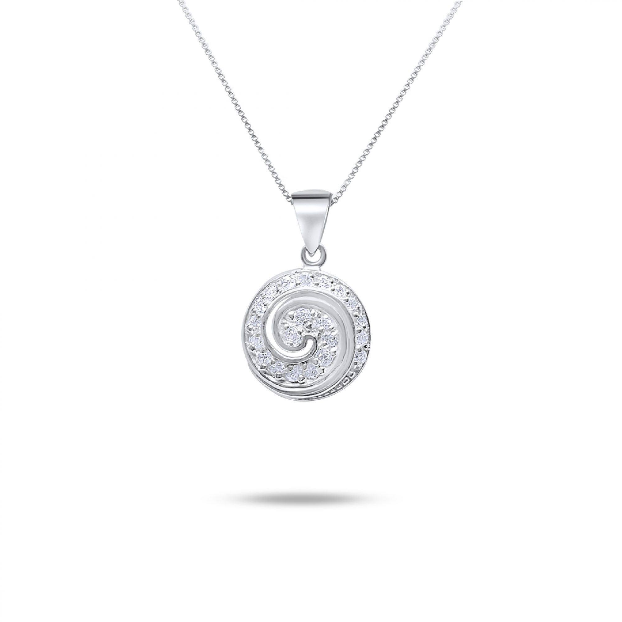 Spiral pendant with zircon stones