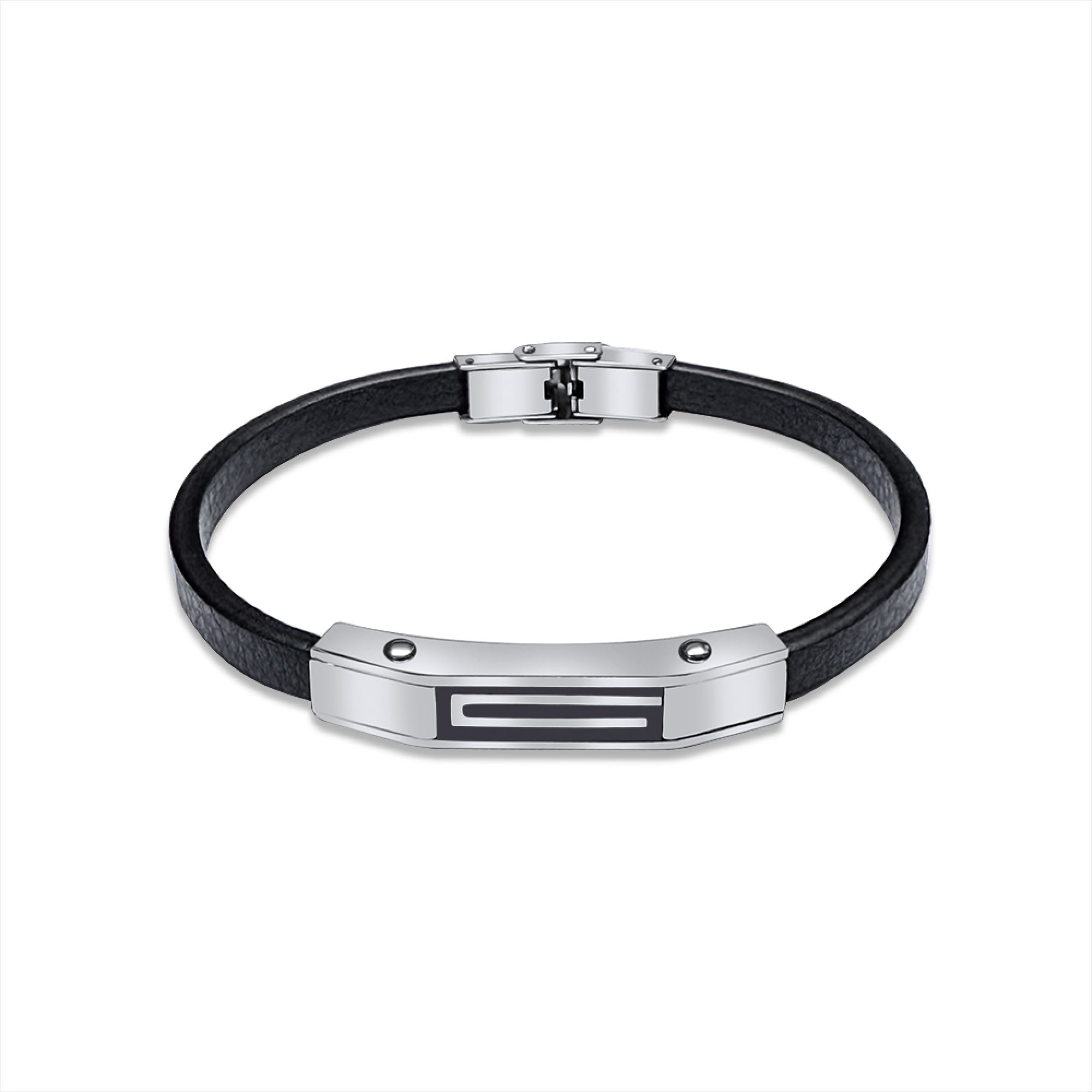 Leather-Steel bracelet