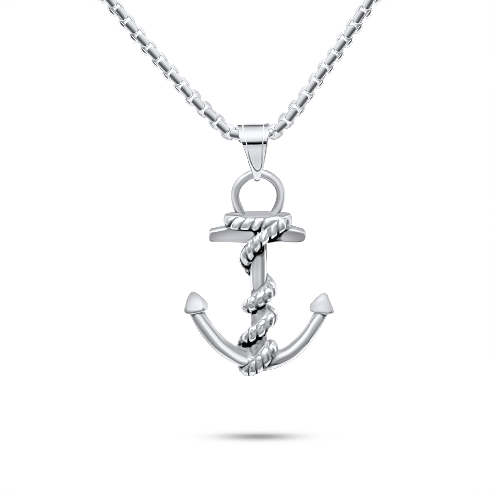 Steel anchor necklace