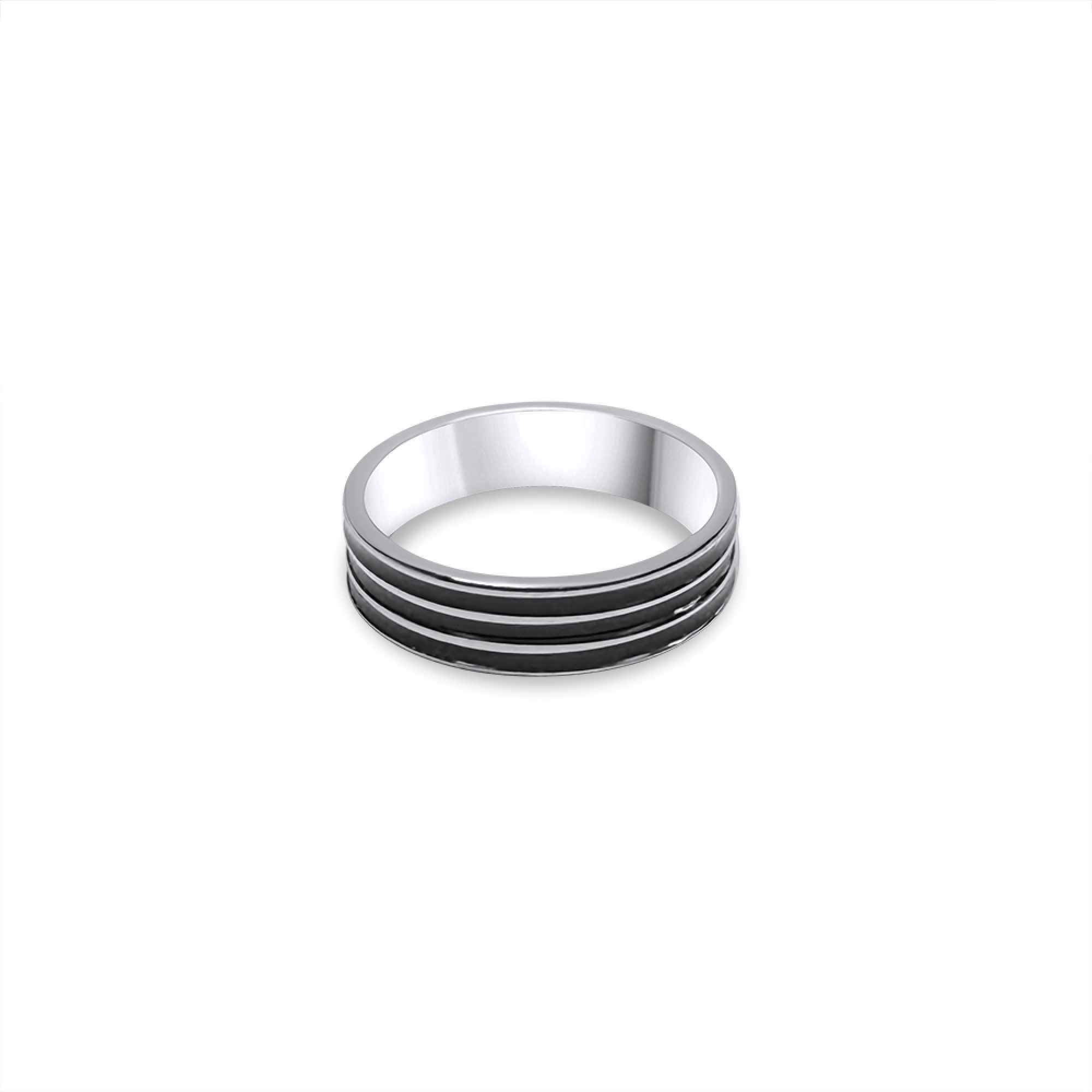 Steel ring with black segments