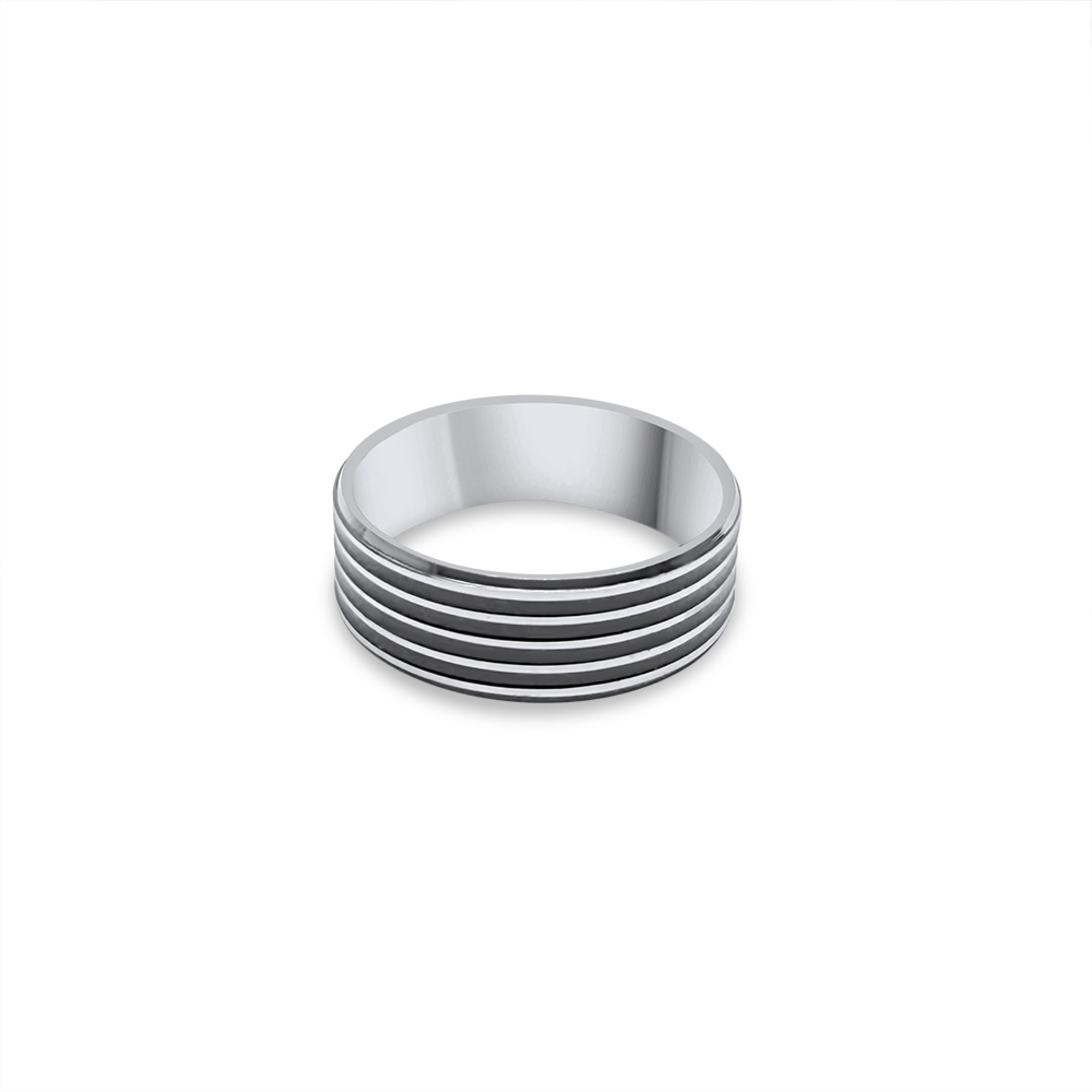 Steel ring with black segments