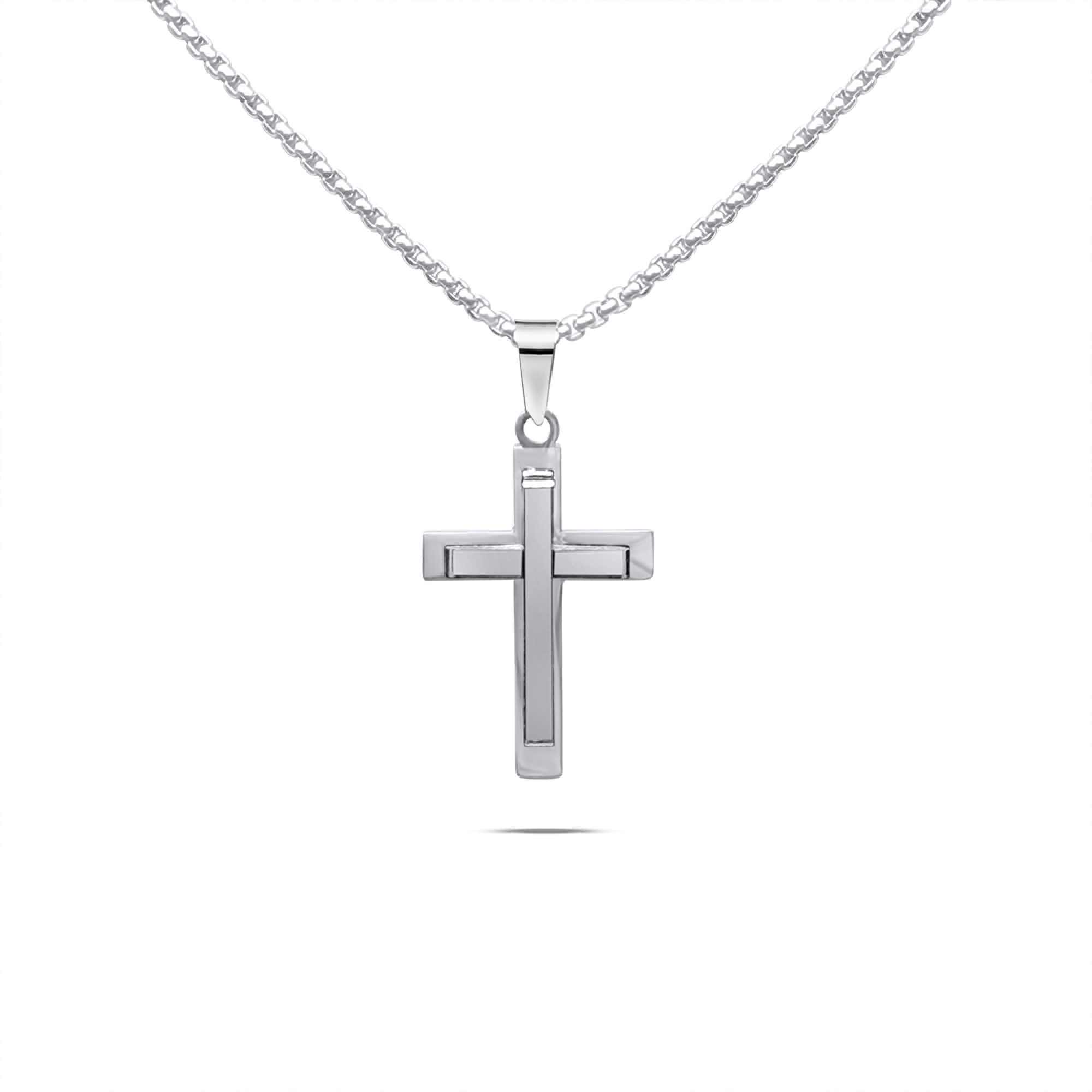 Steel cross necklace