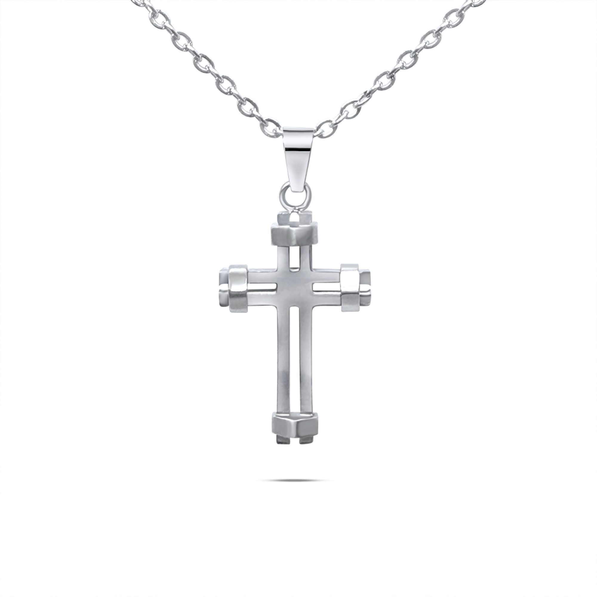 Steel cross necklace