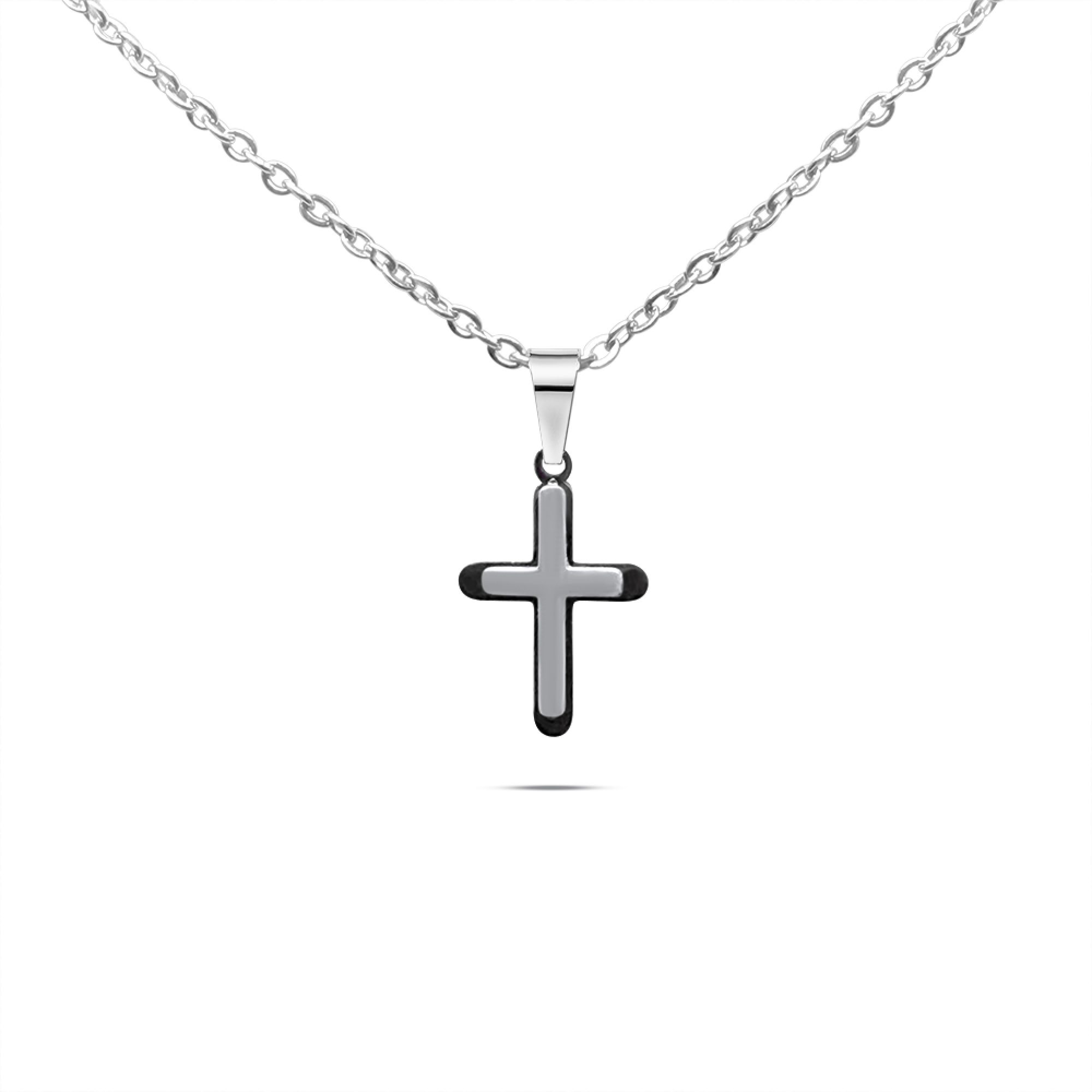 Steel cross necklace