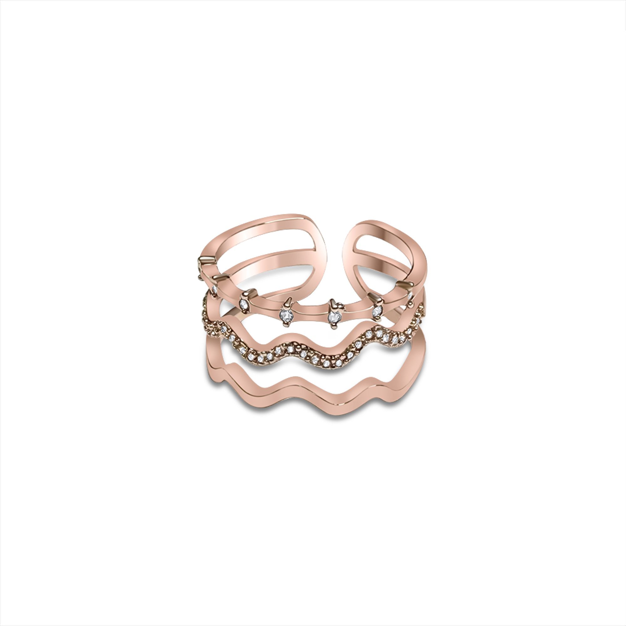 Rose gold plated steel ring