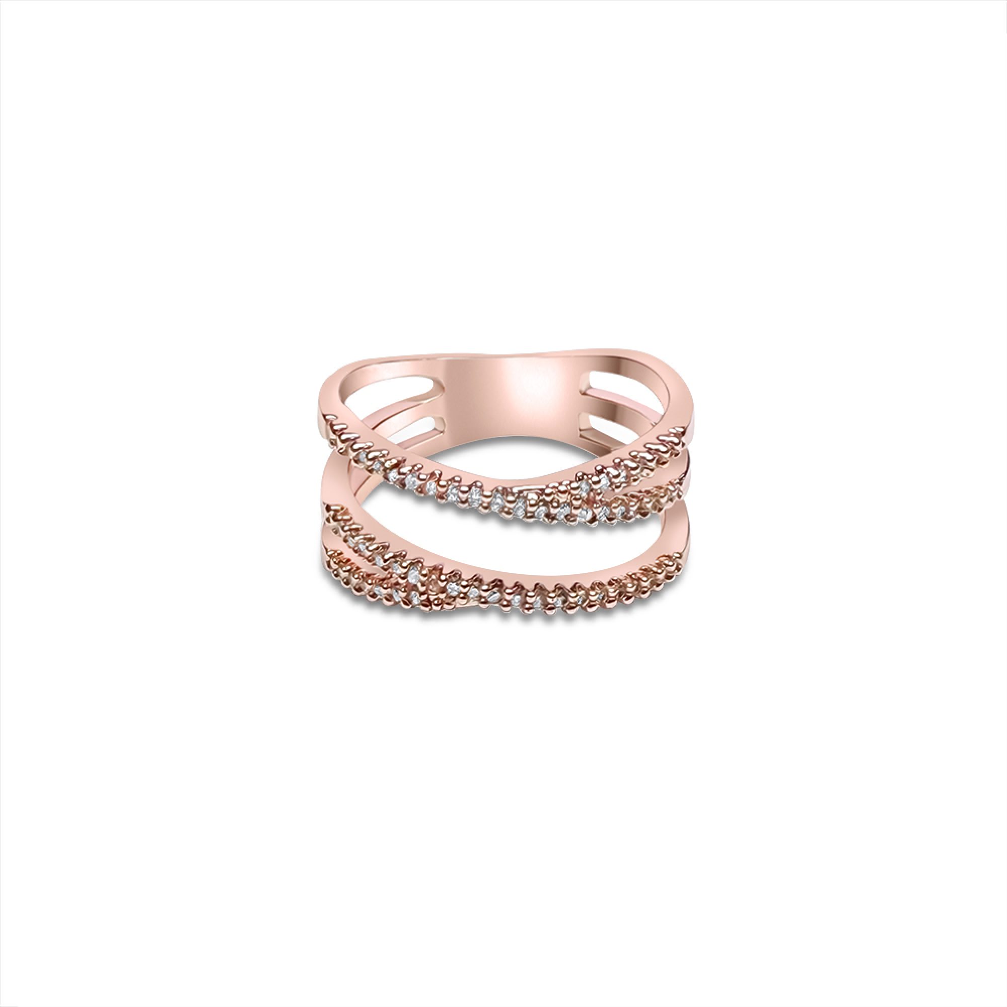 Rose gold plated steel ring