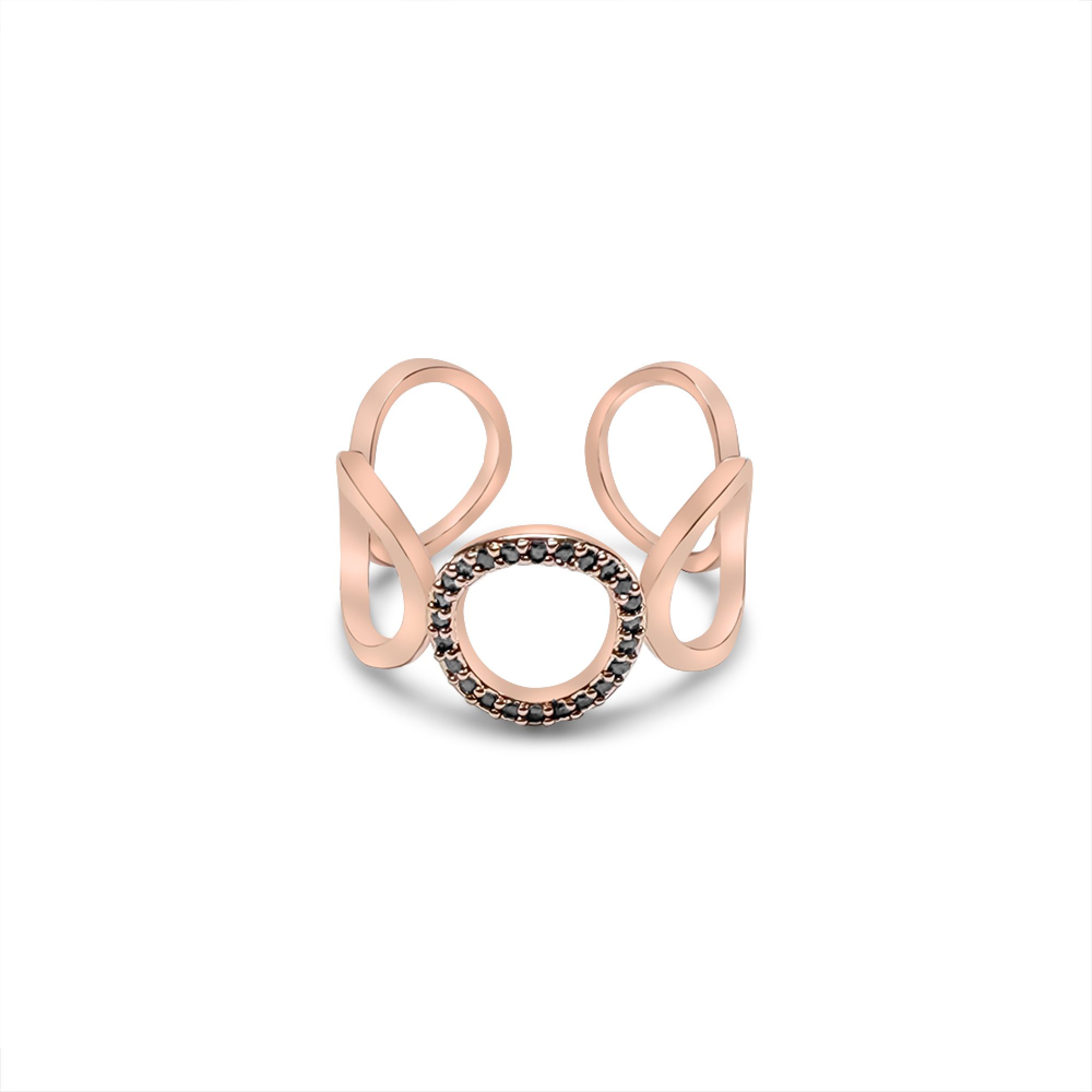 Rose gold plated steel ring