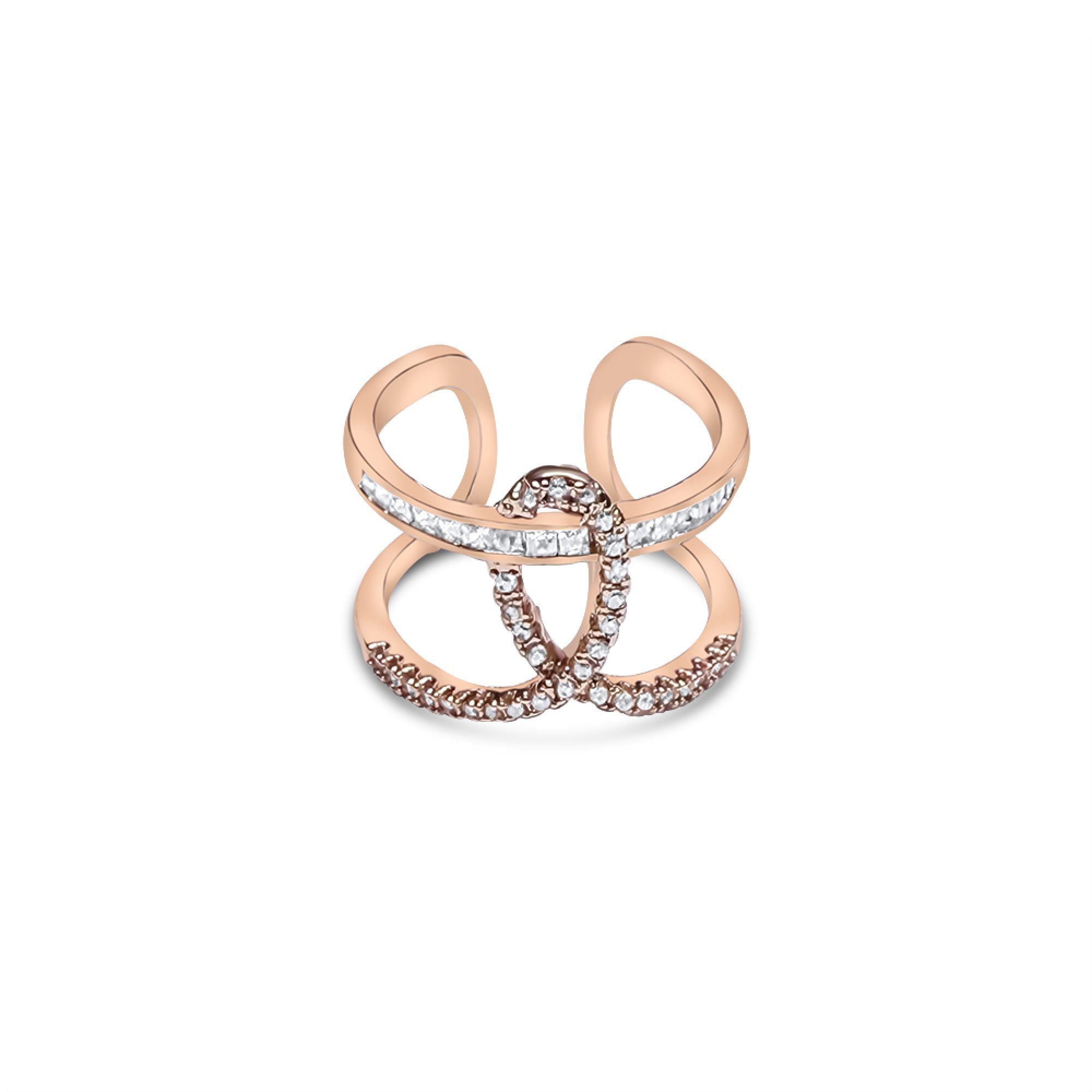 Rose gold plated steel ring