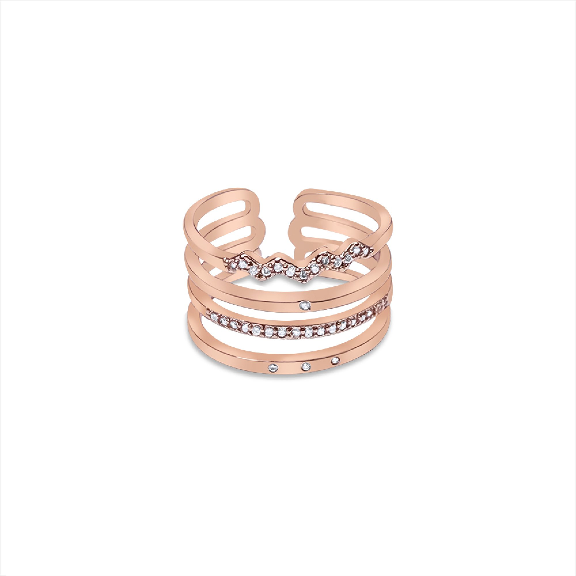 Rose gold plated steel ring