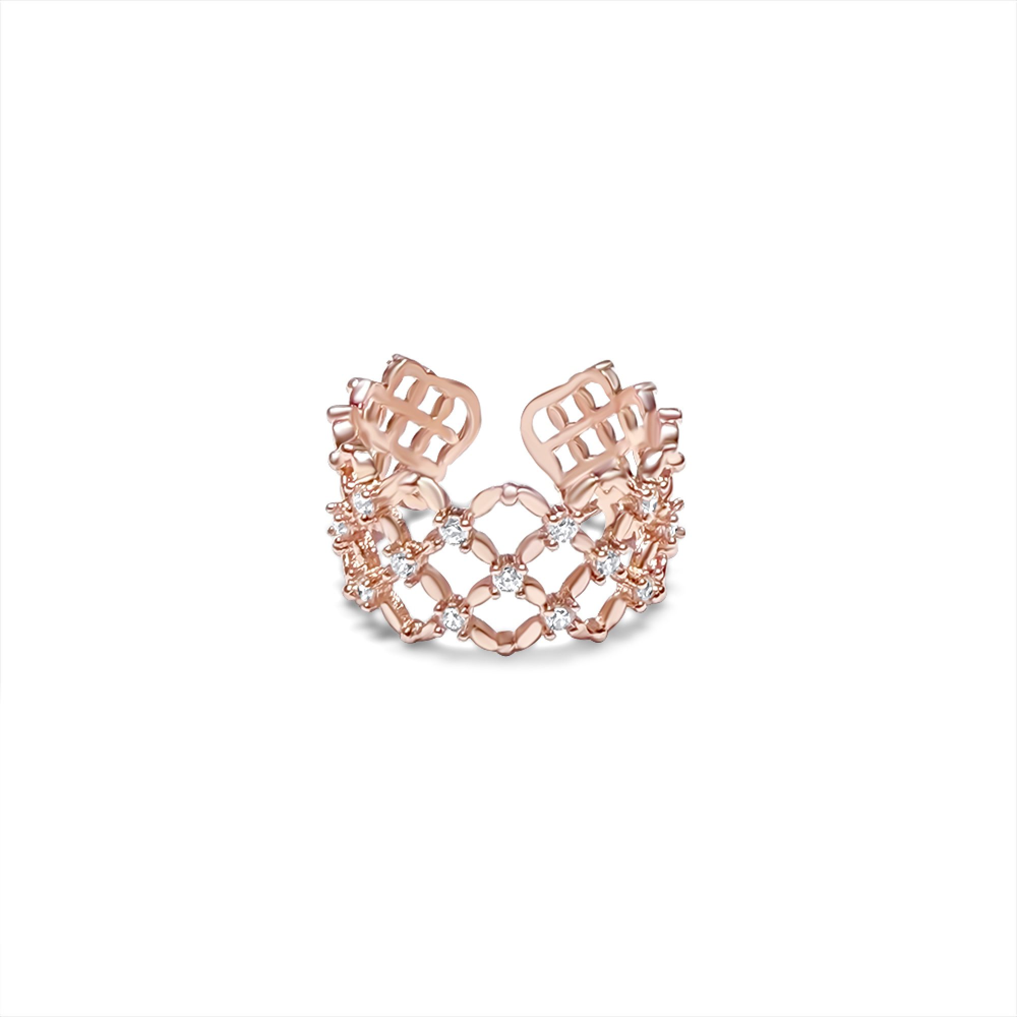 Rose gold plated steel ring