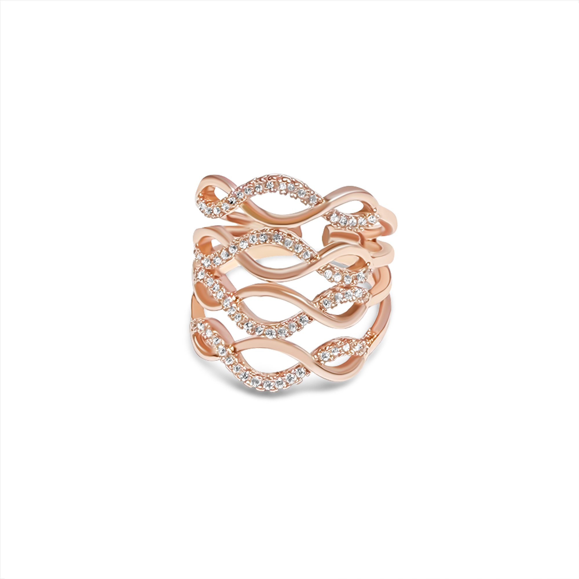 Rose gold plated steel ring