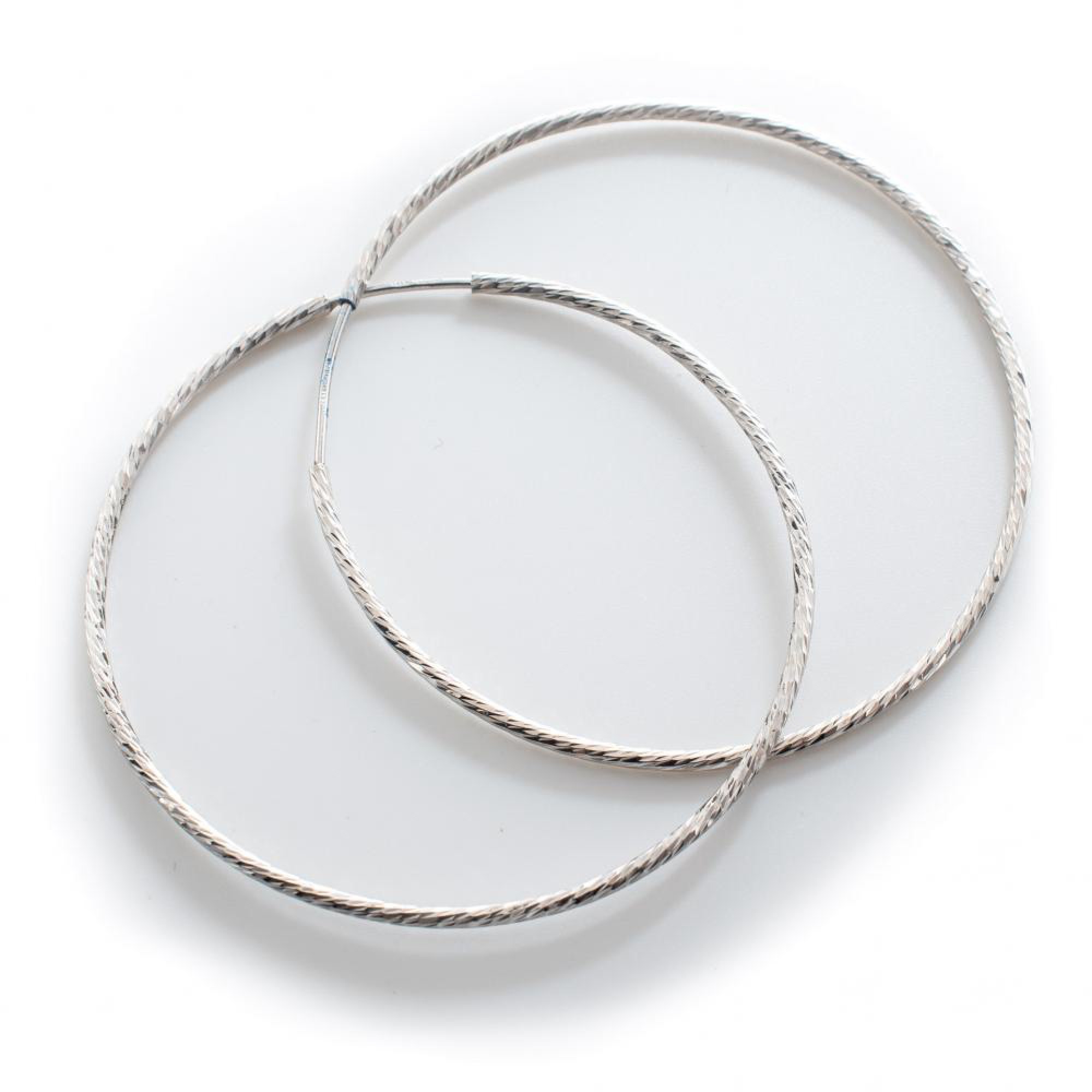 Silver engraved hoops (52mm)