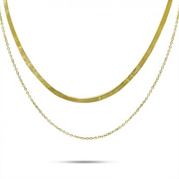 petsios Double gold plated chain necklace