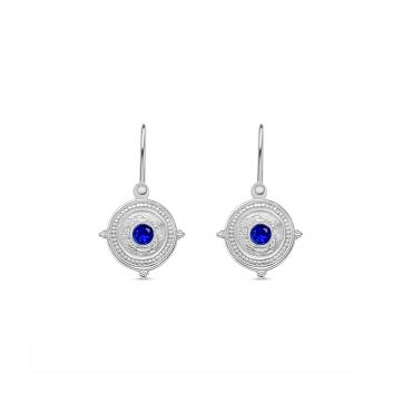 petsios Oxidised earrings with sapphire stones