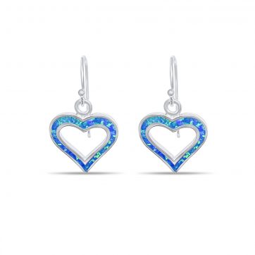 petsios Dangle heart opal earrings 