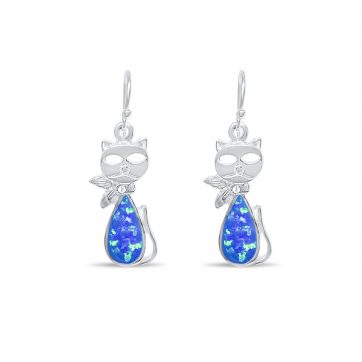 petsios Dangle cat opal earrings 