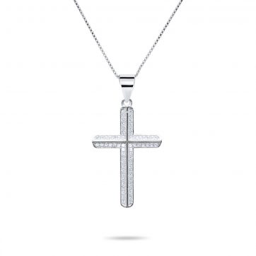 petsios Cross necklace with zircon stones