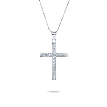 petsios Cross necklace with zircon stones