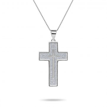 petsios Cross necklace with zircon stones