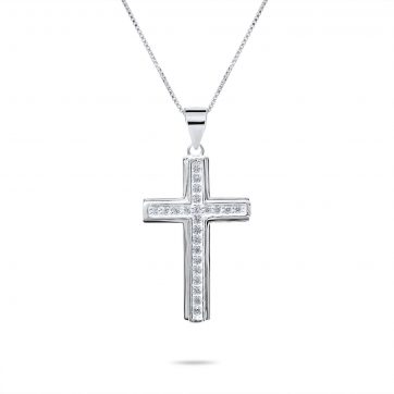 petsios Cross necklace with zircon stones