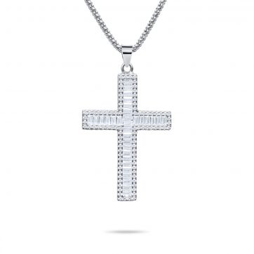 petsios Cross necklace with zircon stones