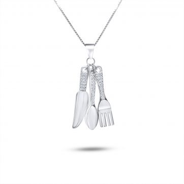 petsios Knife, spoon and fork necklace