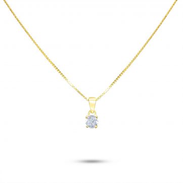 petsios Gold plated single zircon necklace