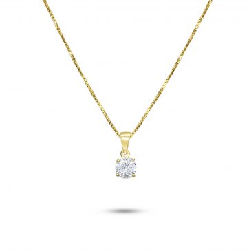 petsios Gold plated single zircon necklace