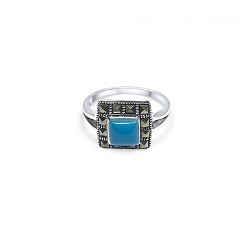 petsios Ring with turquoise stone and marcasites