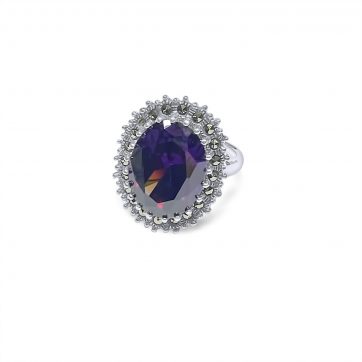 petsios Ring with amethyst stone and marcasites